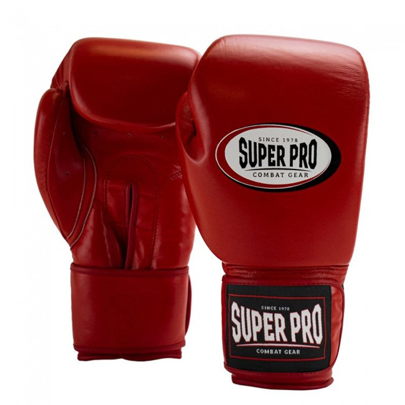 Super Pro Combat Gear Thai-Pro Leder (Thai-)Boxhandschuhe Rot