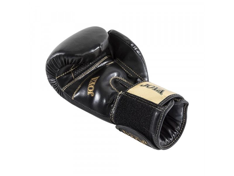JOYA KICKBOXING GLOVE - TOP ONE - PU - BLACK WITH GOLD METALLIC LEATHER