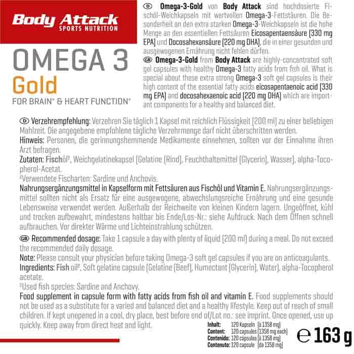 OMEGA 3 GOLD (120 Softgel Caps)