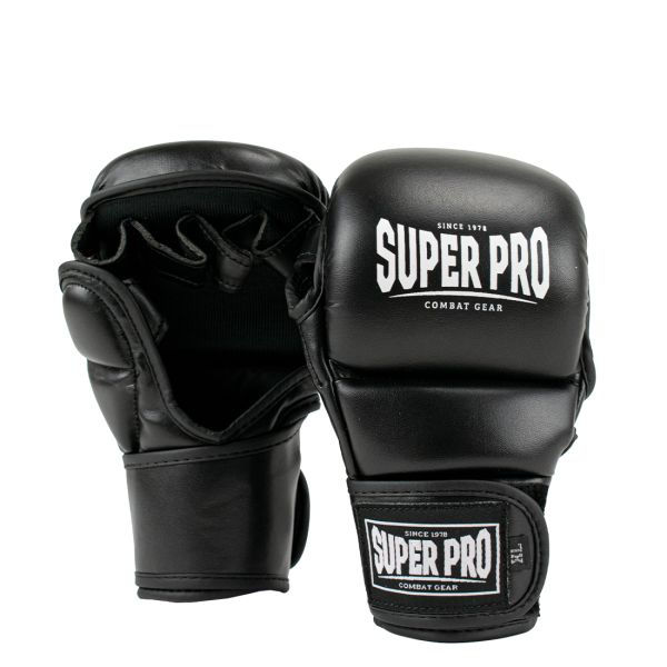Super Pro Combat Gear MMA Handschuhe Shooter 2.0 Leder schwarz/weiss