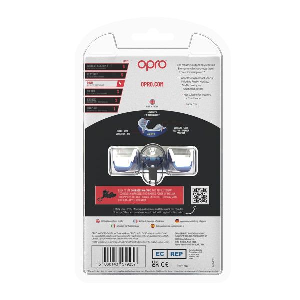 Opro Mundschutz Self-Fit Gold-Edition V2 Dunkelblau/Weiß Senior ultra fit