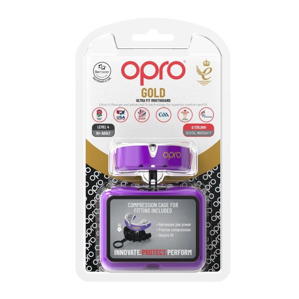 Opro Mundschutz Self-Fit Gold-Edition V2 Lila/Weiß Senior ultra fit