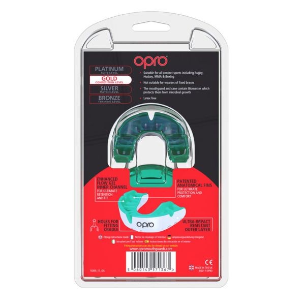 Opro Mundschutz Selbstanpassung Gold Junior grün