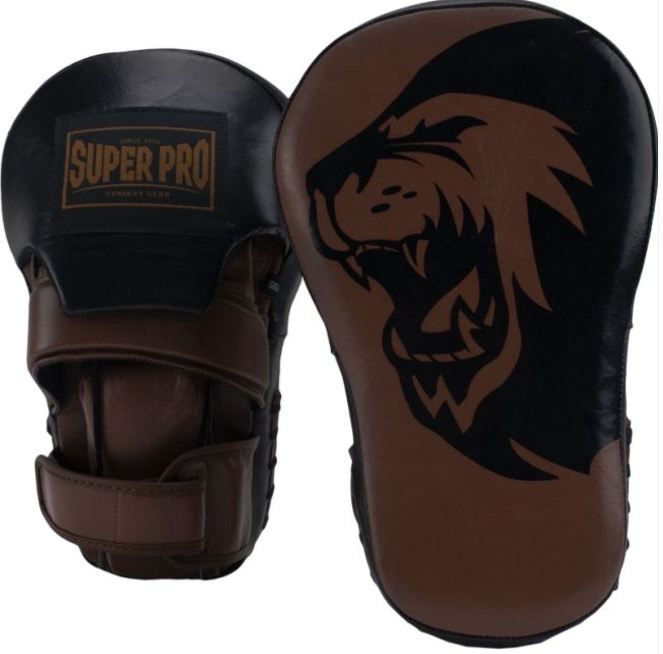 Super Pro Combat Gear Handmitts Long Curved Leder schwarz/braun
