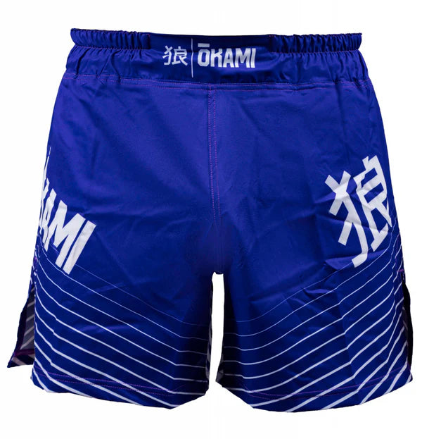 OKAMI Fight Shorts Big Kanji Blue kids