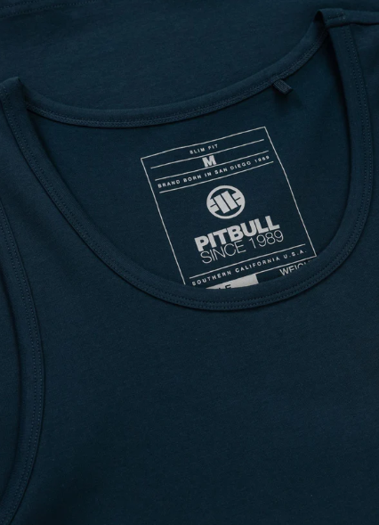 Herren Tank Top Slim Fit Kleines Logo - dark navy