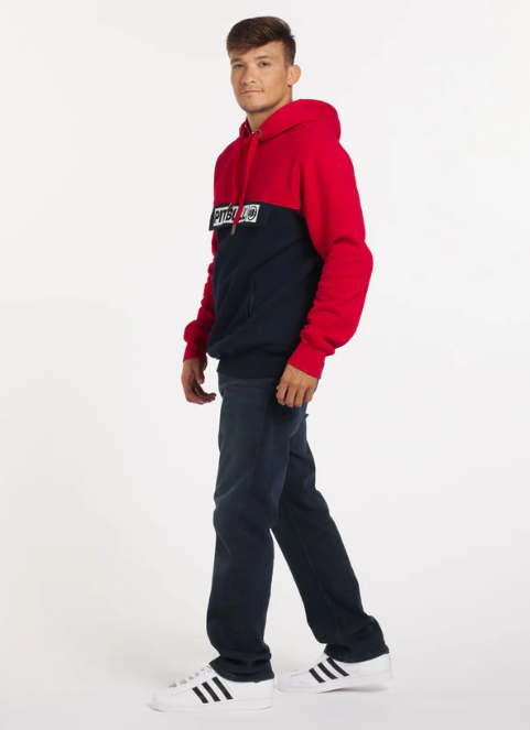 Herren Kapuzenpullover Two-Color Hilltop red blue