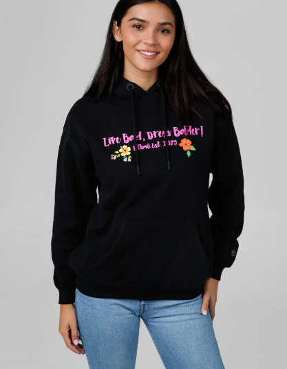 Damen Oversize Kapuzenpullover Happy-Pit - Schwarz