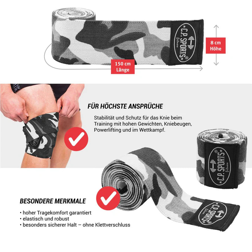 Profi Kniebandagen - Unterschiedliche Farben - Länge 150cm C.P. Sports - T23
