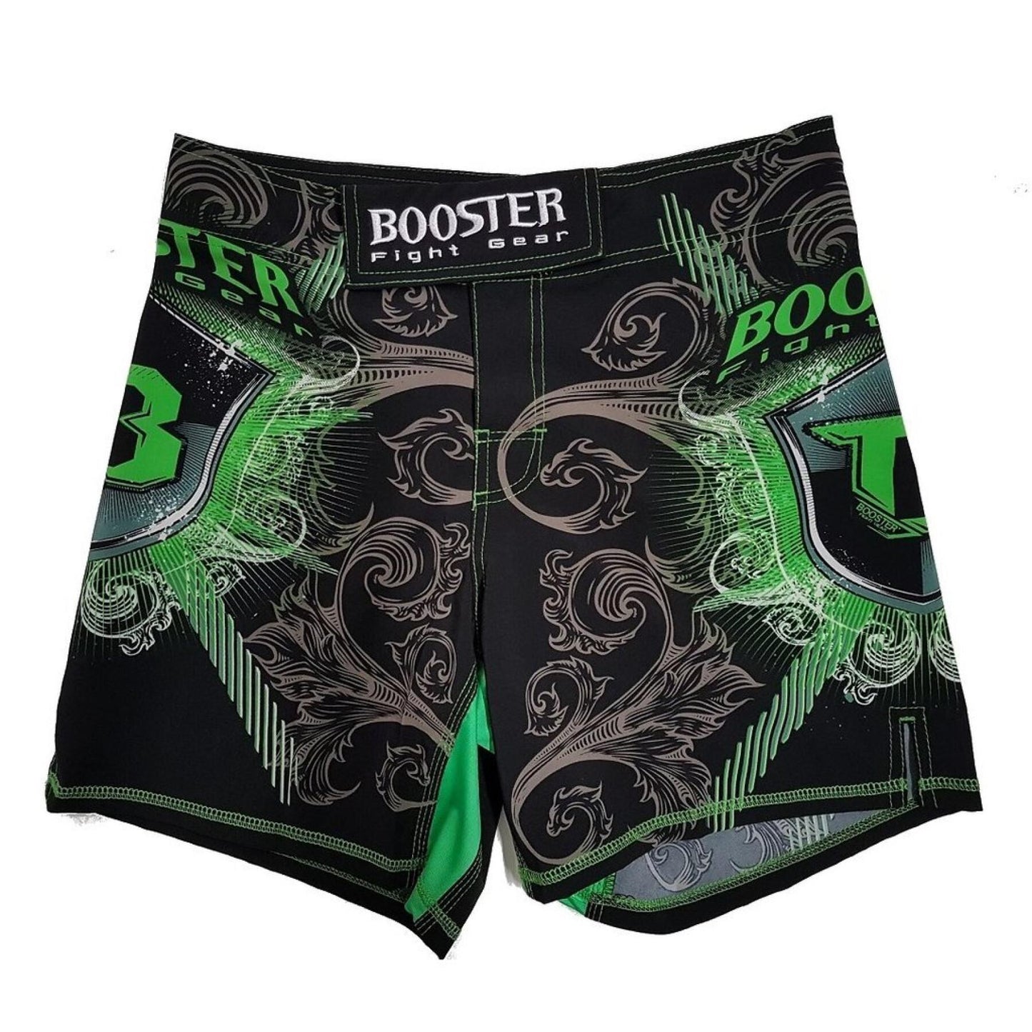BOOSTER MMA PRO 15 SHIELD GREEN FIGHT SHORTS