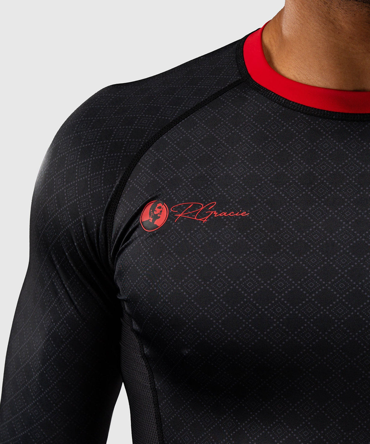 Venum x Roger Gracie Signature Langarm Rashguard - Schwarz/Rot