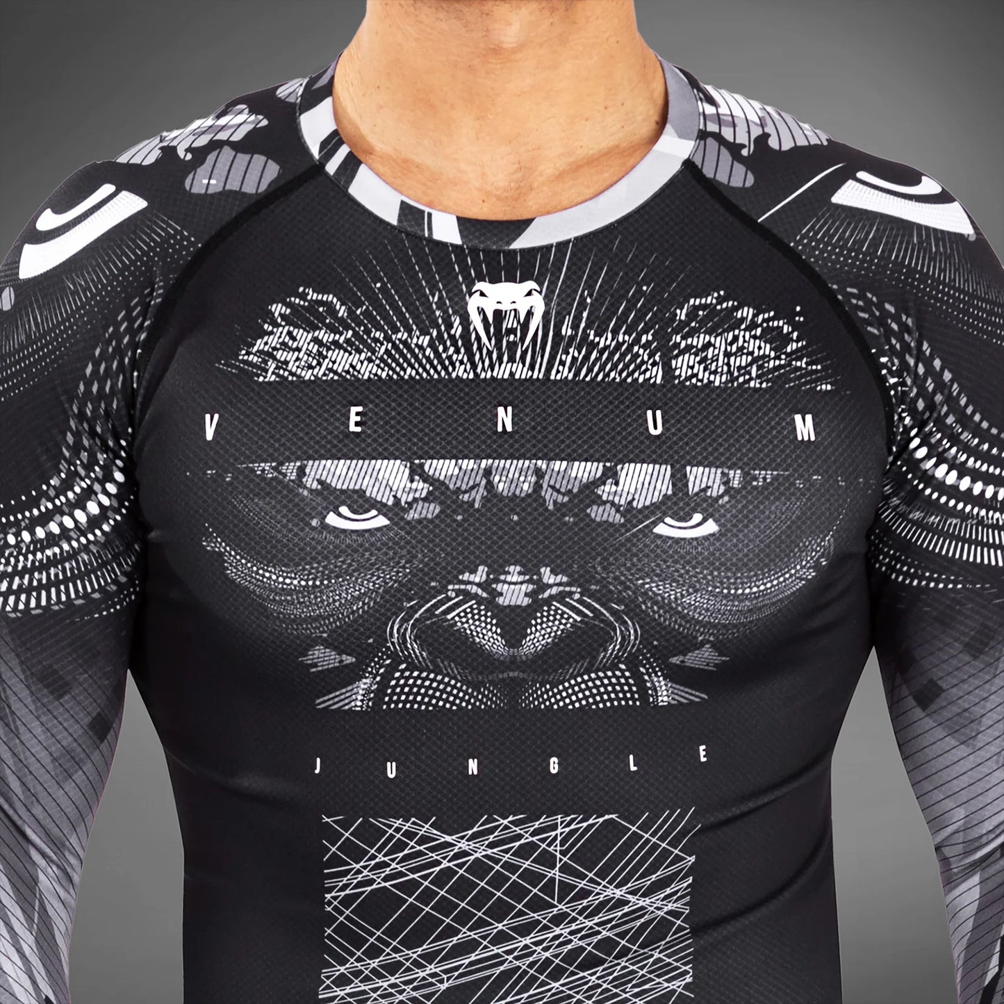 Venum Gorilla Jungle Dschungel Rashguard Langarm - Schwarz/Weiß