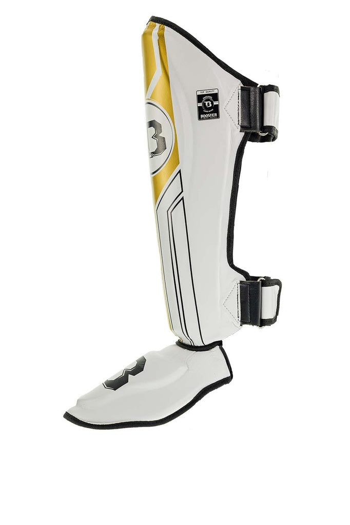 BSG V9 WHITE/GOLD BFG SHINGUARDS