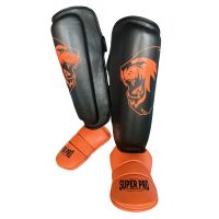 Super Pro Combat Gear Scheenbeschermer Nations Holland kids PU zwart - oranje