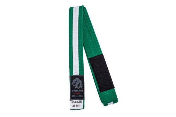 okami fightgear Kids BJJ Belt - grün / weiß