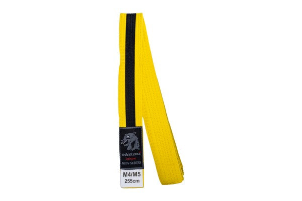 okami fightgear Kids BJJ Belt - gelb / schwarz