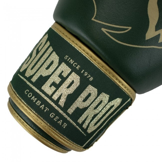 Super Pro Combat Gear Warrior SE Leder Boxhandschuhe Grün/Gold