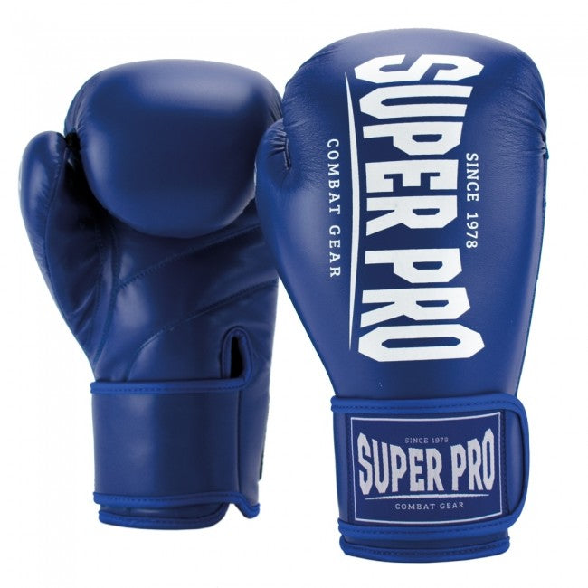 Super Pro Combat Gear Champ (Kick-)Boxhandschuhe Blau/Weiß