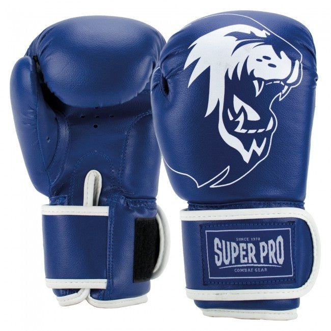 Super Pro Combat Gear Talent (Kick-)Boxhandschuhe Blau/Weiß