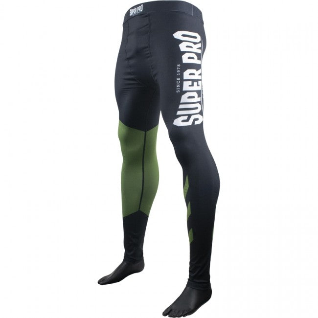 Super Pro Leggings Men No Mercy black/green/silver
