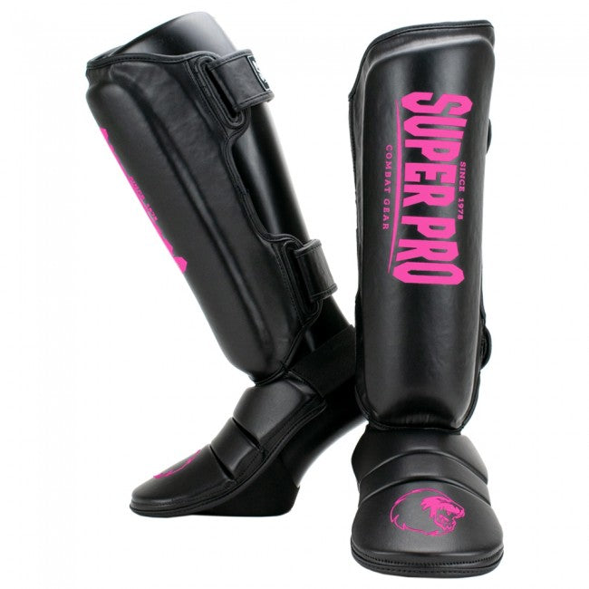 Super Pro Combat Gear Schienbeinschoner Protector Schwarz/Pink