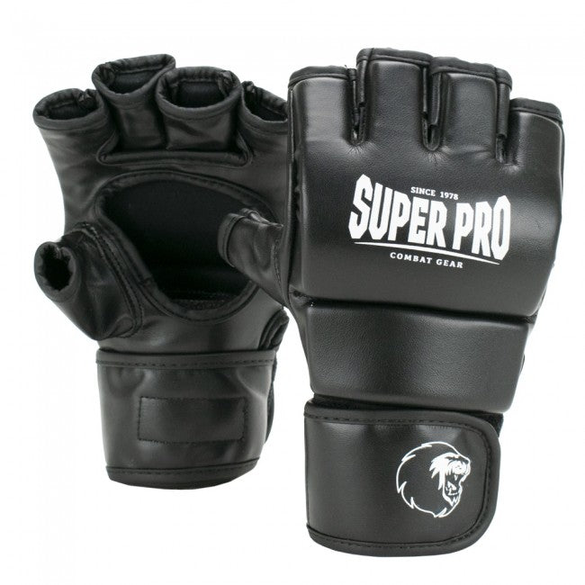 handschuhe mit gewichten Super Pro Combat Gear Brawler MMA Handschuhe Schwarz/Weiß – Fightshop.de