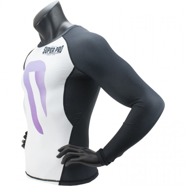 Super Pro Rash Guard Long Sleeve No Mercy white/purple/silver