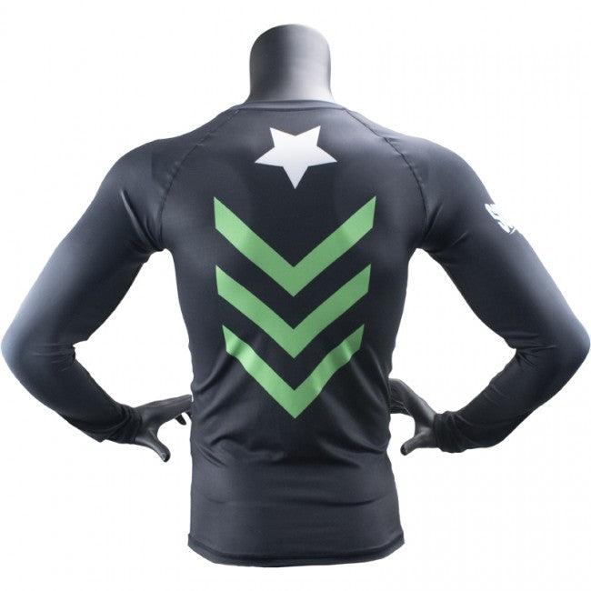 Super Pro Rash Guard Long Sleeve No Mercy black/green/silver
