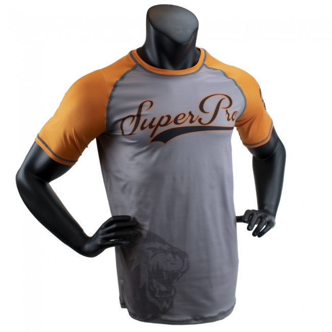 Super Pro Combat Gear T-Shirt Sublimation Challenger Grau/Orange/Schwarz