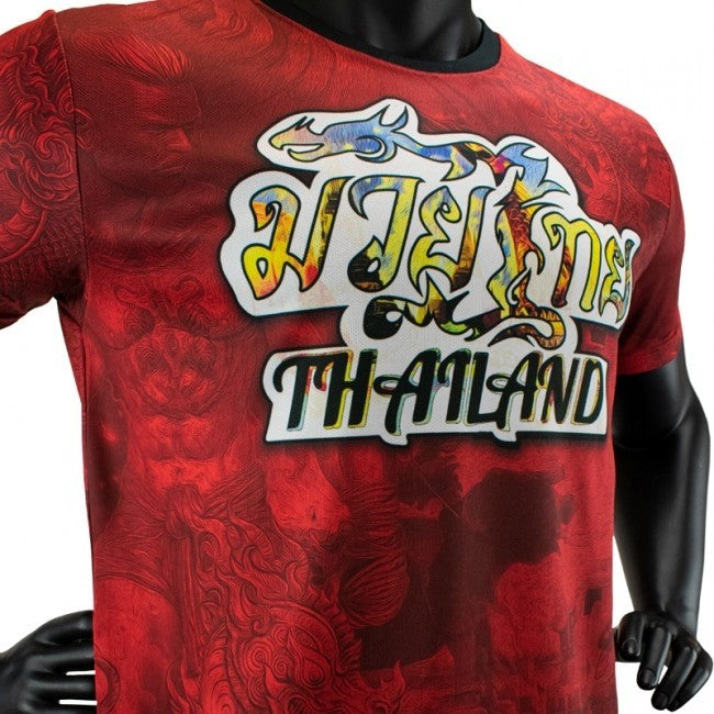 SUPER PRO COMBAT GEAR THAI T-SHIRT PATTAYA MADE IN THAILAND RED