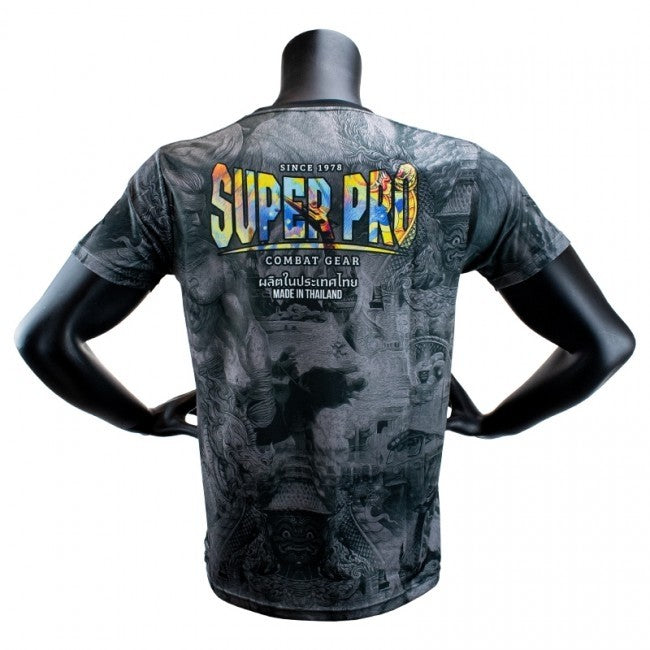 SUPER PRO COMBAT GEAR THAI T-SHIRT PATTAYA MADE IN THAILAND BLACK