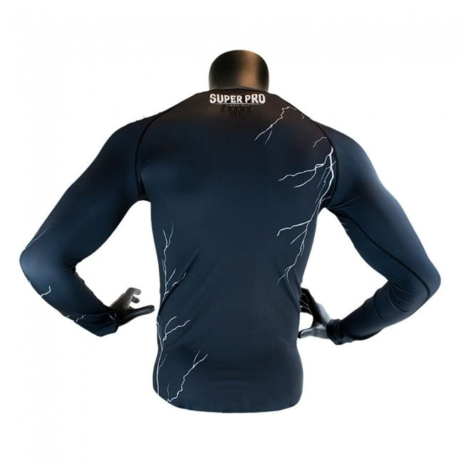 Super Pro Combat Gear Compression Shirt Long Sleeve Thunder black/grey
