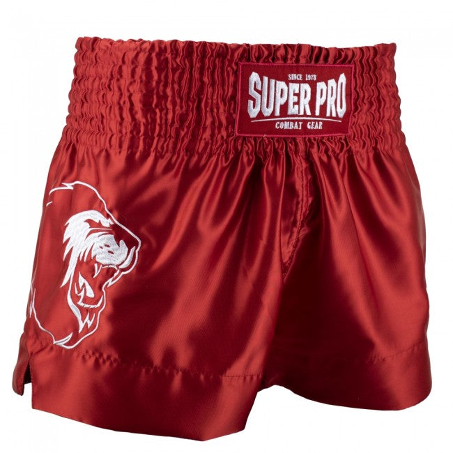 Super Pro Combat Gear Thai- und Kickboxing Short Hero Rot/Weiß
