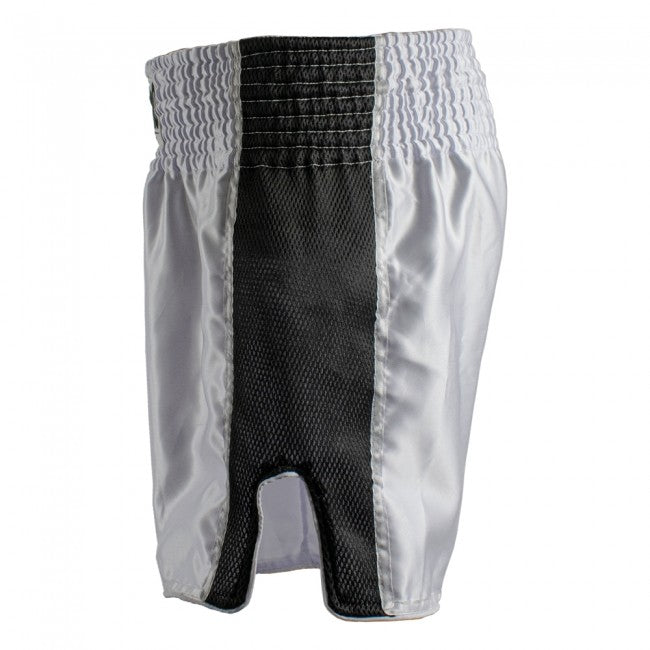 SUPER PRO COMBAT GEAR THAI- UND KICKBOXING SHORT BRAVE WHITE/BLACK