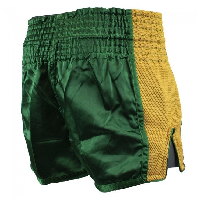 SUPER PRO COMBAT GEAR THAI- UND KICKBOXING SHORT BRAVE GREEN/GOLD