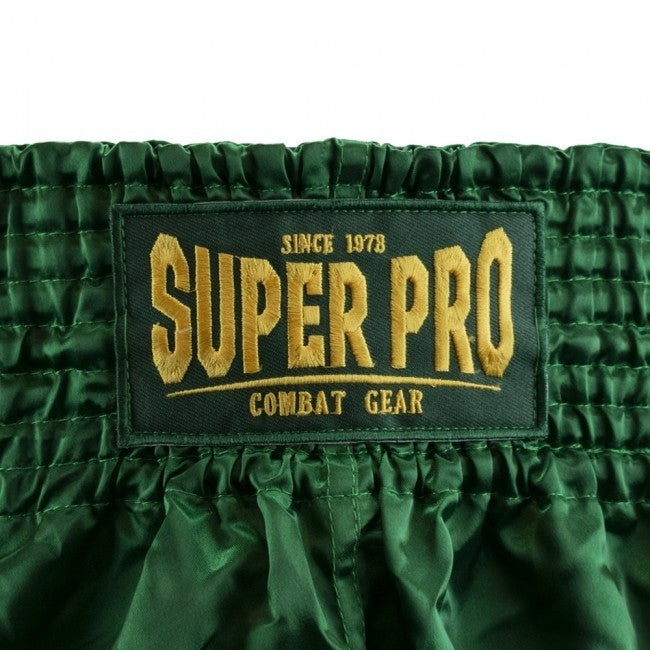 SUPER PRO COMBAT GEAR THAI- UND KICKBOXING SHORT BRAVE GREEN/GOLD
