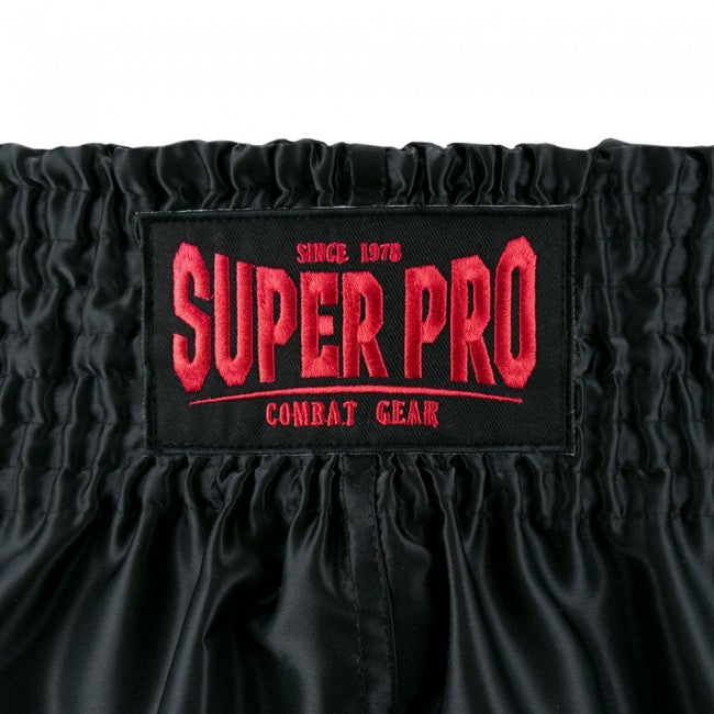 SUPER PRO COMBAT GEAR THAI- UND KICKBOXING SHORT BRAVE BLACK/RED-Copy
