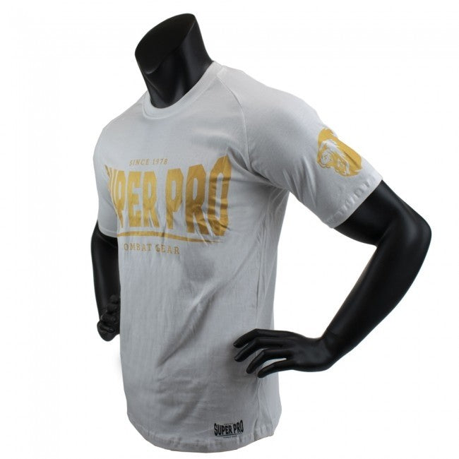 Super Pro T-Shirt S.P. Logo Weiß/Gold
