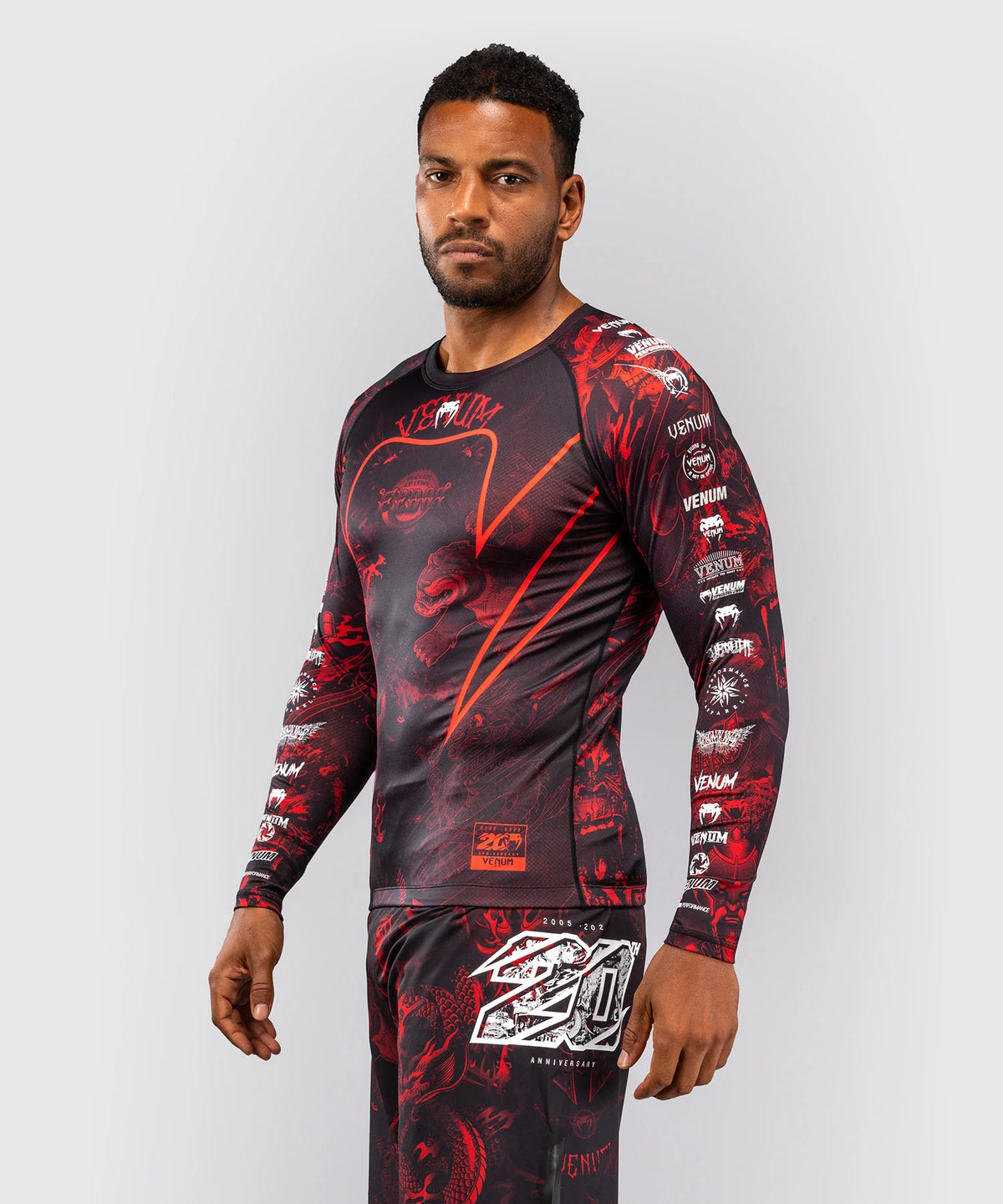 Venum 20th Anniversary Langarm Rashguard - Schwarz/Rot