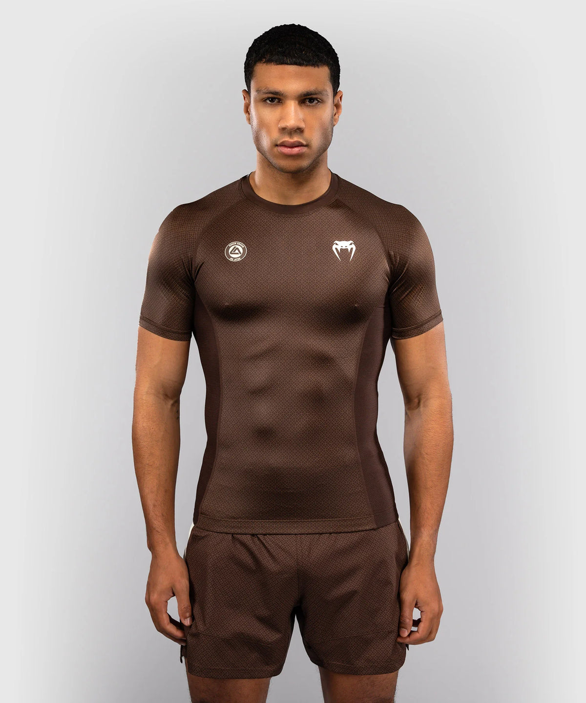 Venum x Roger Gracie Academy Kurzarm Rashguard - Dunkelbraun