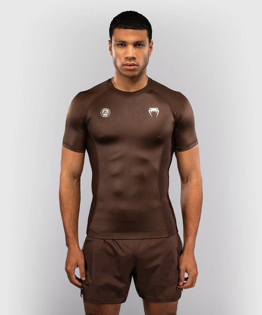 Venum x Roger Gracie Academy Kurzarm Rashguard - Dunkelbraun