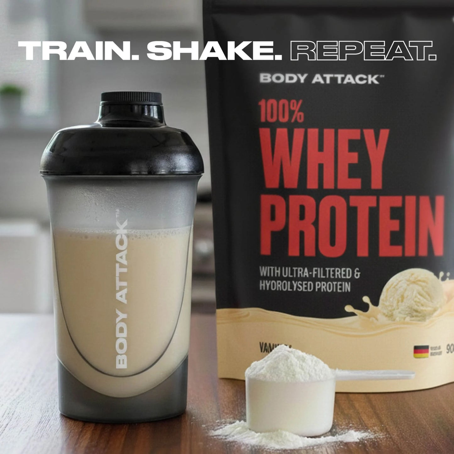 BODY ATTACK - Protein Shaker - Black