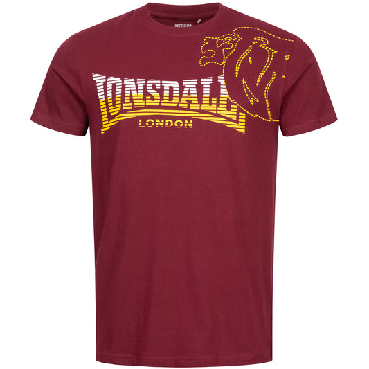 MELPLASH mens t-shirt oxblood/yello/white