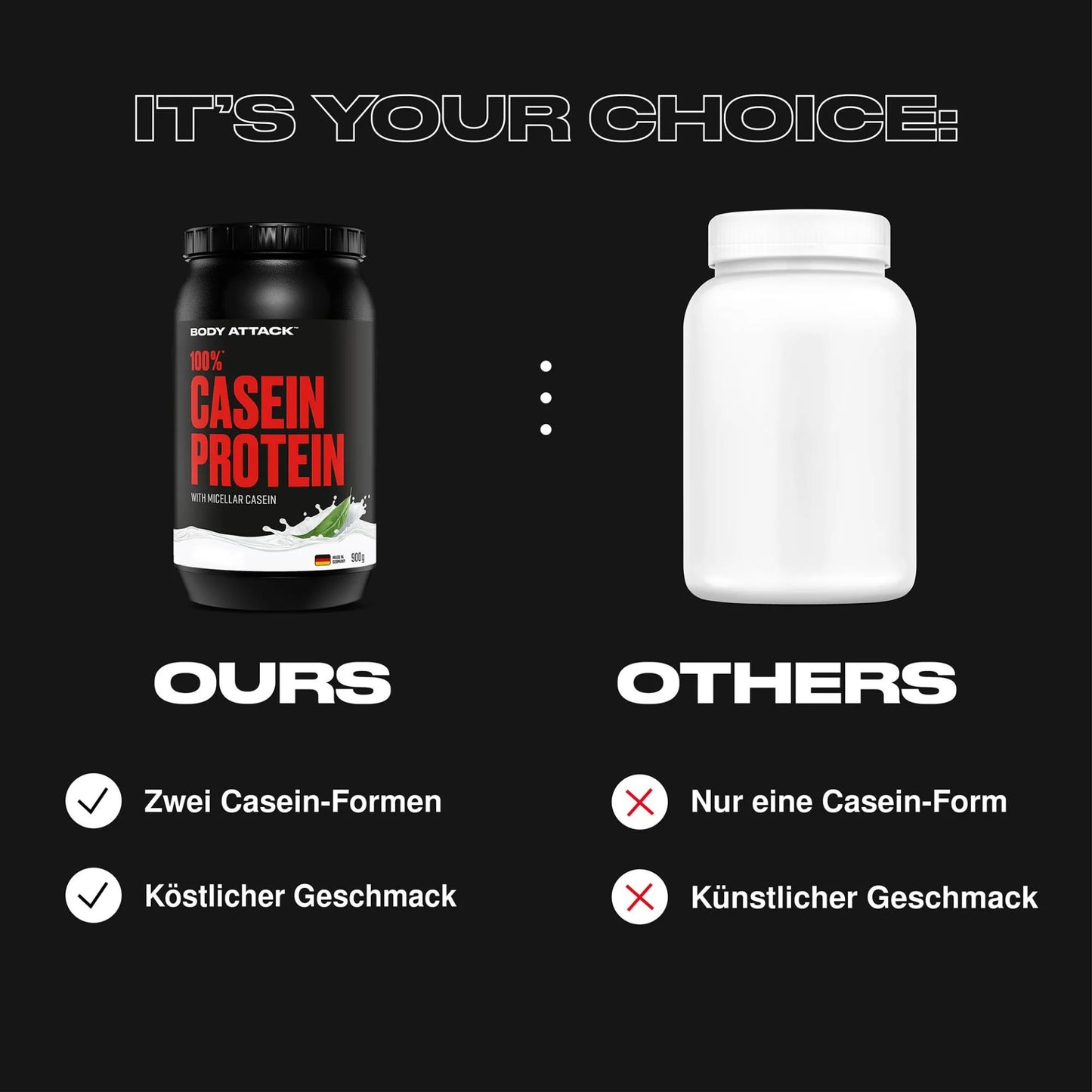 BODY ATTACK 100% Casein Protein 900g