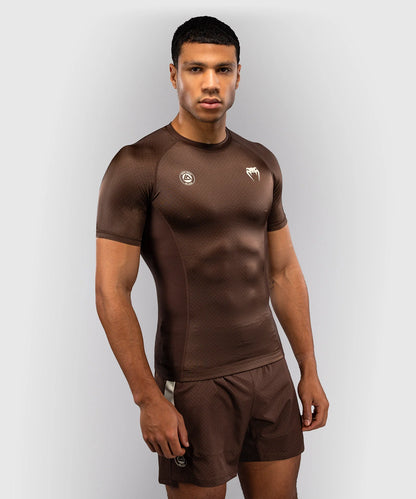 Venum x Roger Gracie Academy Kurzarm Rashguard - Dunkelbraun