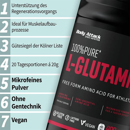 100% PURE L-GLUTAMINSÄURE (1kg)