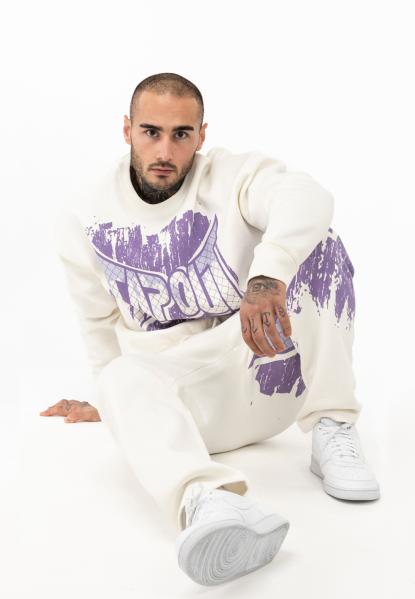 CF TEE Herren Rundhals Sweatshirt Oversize White/Lilac