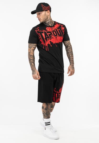 SPLASHED Herren T-Shirt normale Passform black red