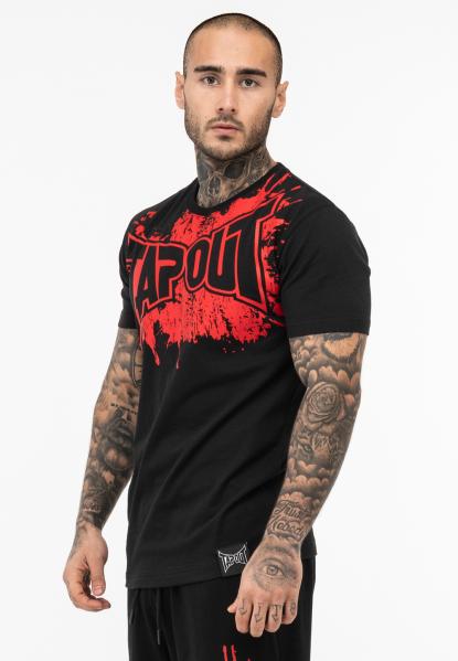 SPLASHED Herren T-Shirt normale Passform black red