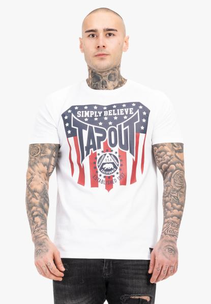 TAPERICANO Tapout Herren T-shirt normale Passform White/Red/Blue